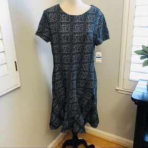 Maison Jules Black/White Short Sleeve Dress, XL